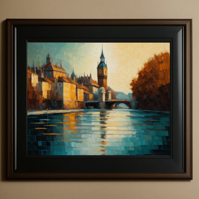 Den moderna abstrakta designen Guld Orange Blue Eu Poster (Skapare uppladdad)