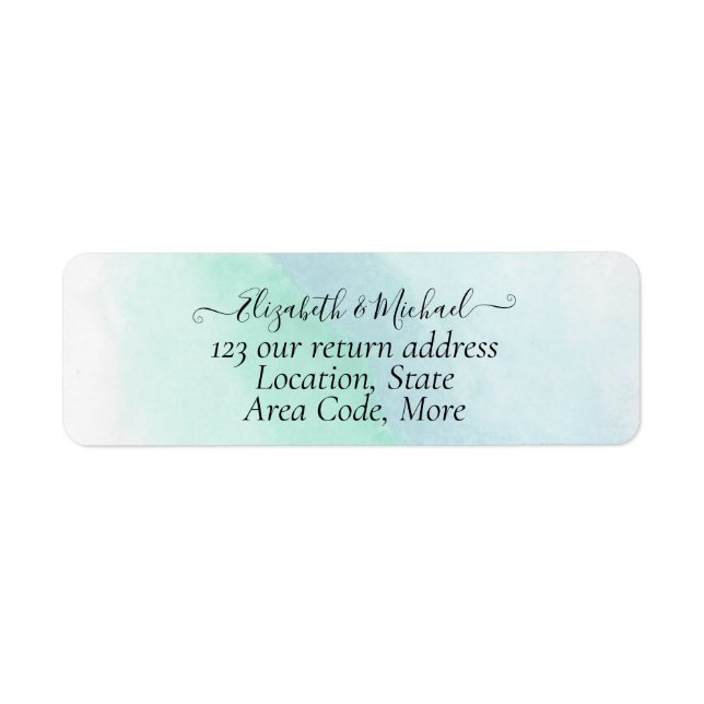 Den moderna Abstrakten Bröllop i BUDGET-glaset Returadress Etikett (Framsidan)