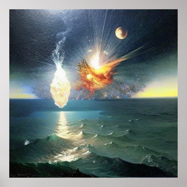 Den moderna Abstrakten digital tavla sak faller Poster (Framsidan)