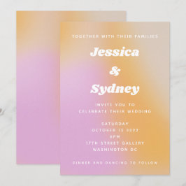 Den moderna Abstrakten för Rosa och Orange Art Brö Inbjudningar