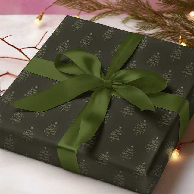 Den moderna Abstrakten Julgran Mörk grönt Helgdag Presentpapper (Skapare uppladdad)