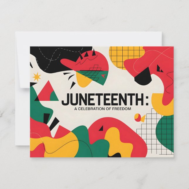 Den moderna Abstrakten Junette Freedom Firande Art Julkort (Framsida)