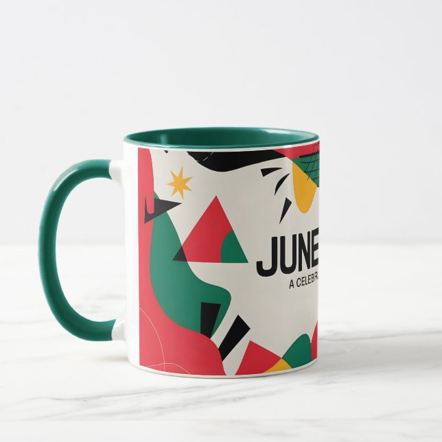 Den moderna Abstrakten Junette Freedom Firande Art Mugg (Vänster)