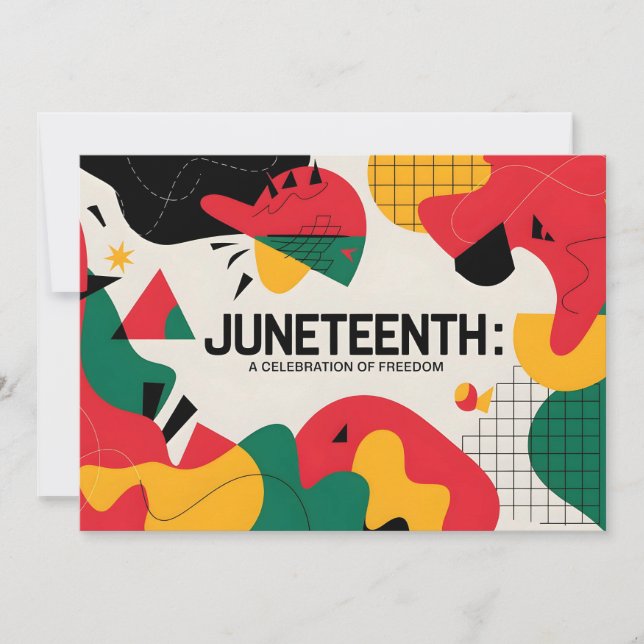 Den moderna Abstrakten Junette Freedom Firande Art Spara Datumet (Framsida)