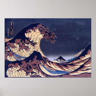 Den moderna Abstrakten Katsushika Hokusai Den Unde Poster