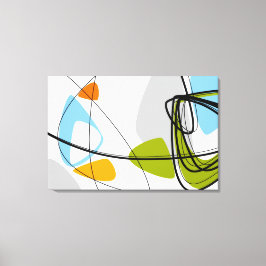 Den moderna Abstrakten Lime Green Orange Blue i mi Canvastryck