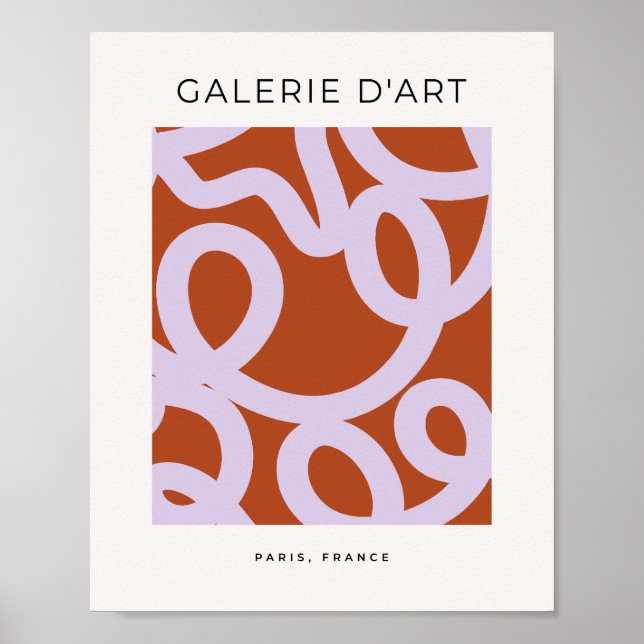 Den moderna Abstrakten Linjer Brown och Lila i mit Poster (Framsidan)