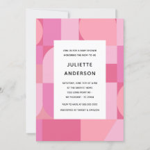 Den moderna Abstrakten Minimalist Rosa Baby Shower