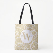 Den moderna Abstrakten Monogram White Circle Guld
