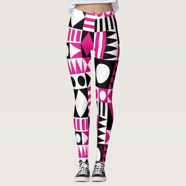 Den moderna abstrakten mönster i mitten av århundr leggings (Framsida)