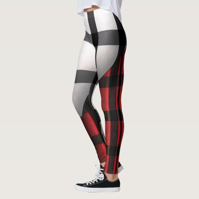 Den moderna Abstrakten Red Black Play Collection Leggings (Vänster)