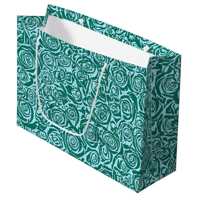 Den moderna Abstrakten Ro Mönster, Teal och Aqua (Framsidan Vinklad)