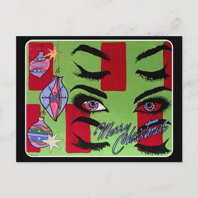 Den moderna Abstrakten "Santa, Baby!" Vykort (Framsida)