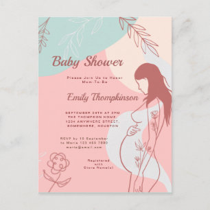 Den moderna Abstrakten Shape Expectant Mamma Baby Vykort