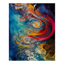 Den moderna Abstrakten Teal guld rödblå grönten Va