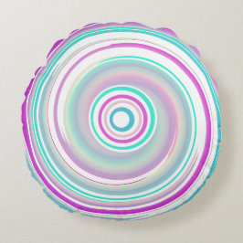Den moderna Abstraktens Lila Teal Spiral Rund Kudde