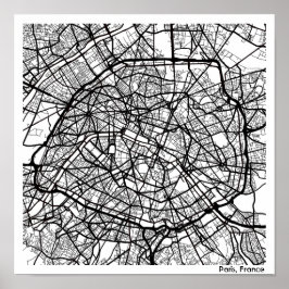 Den moderna abstraktens minimalistiska Paris City Poster