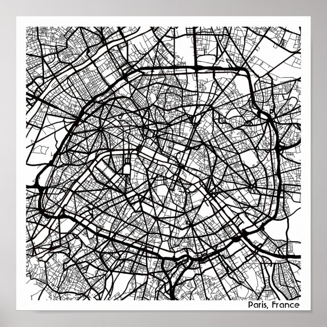 Den moderna abstraktens minimalistiska Paris City  Poster (Framsidan)