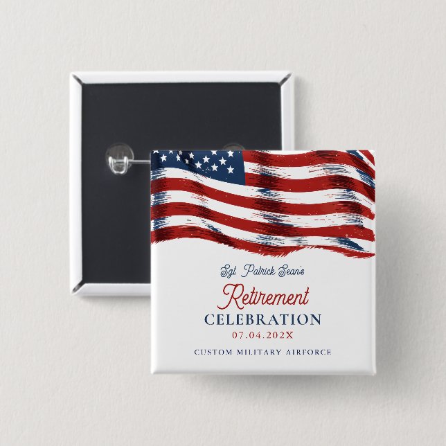 Den moderna amerikanska Flagga, 4:e juli-armén Pen Knapp (Framsida & baksida)