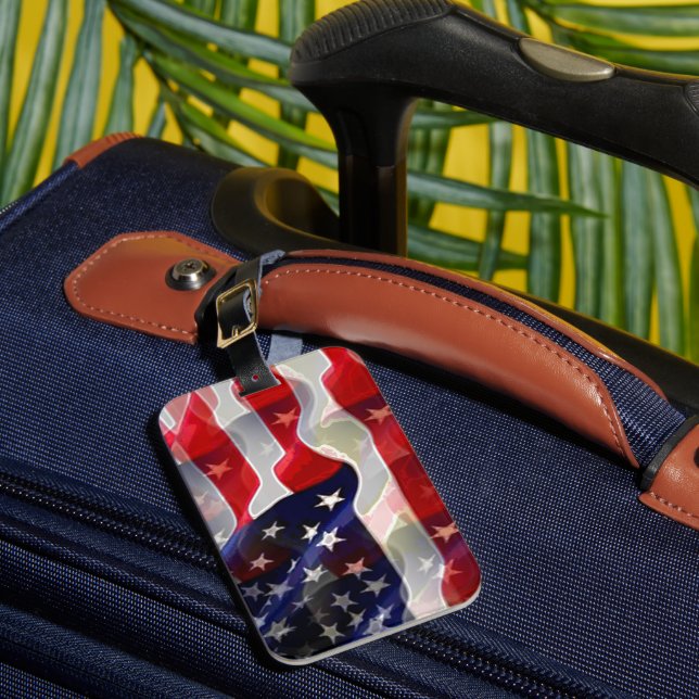 Den moderna amerikanska Flagga Luggage Tag-Coolan Bagagebricka (Framsida Insitu 1)