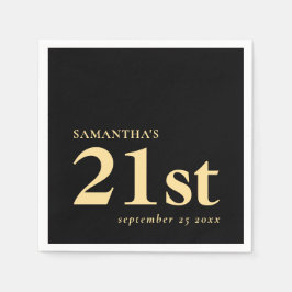 Den moderna Anpassningsbarna Black Guld 21:a Namn Pappersservett