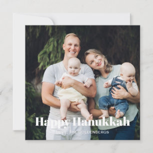 Den moderna anpassningsbarna Hanukkah med två foto Julkort