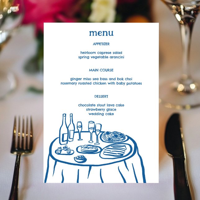 Den moderna ANPASSNINGSBARNA i den visemiska Buffe Meny (Whimsical Buffet Table Doodle Sketch Modern CUSTOM Menu
)