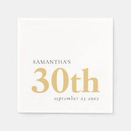 Den moderna Anpassningsbarna Text Black Guld 30:e  Pappersservett