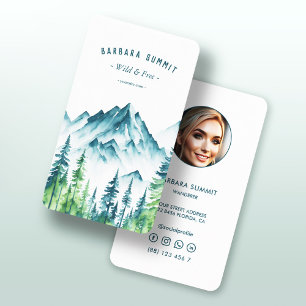 Den moderna Äventyr Travel Mountain Gräs-skogen Visitkort