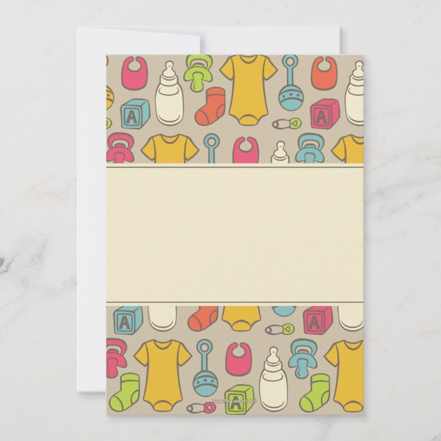 Den moderna babyen utrustar baby inbjudningar (Framsida)