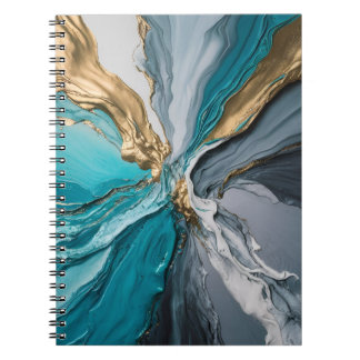 Den moderna bärbara Eleganten Blue Guld Marble spi Anteckningsbok