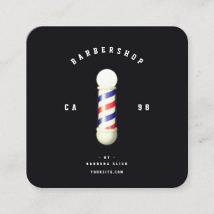 Den moderna barberbutiken Haircut Barbers polack Fyrkantigt Visitkort