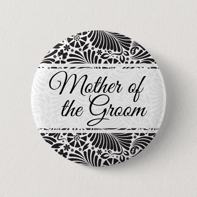 Den moderna Baroque-Blommigten Mor i Groom Knapp (Framsida)