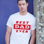 Den moderna bästa rödtypografin Pappa Far T Shirt<br><div class="desc">Den moderna bästa Pappa-Far Röda och vita typografin T-Shirt. Söt keepy för en pappa.</div>