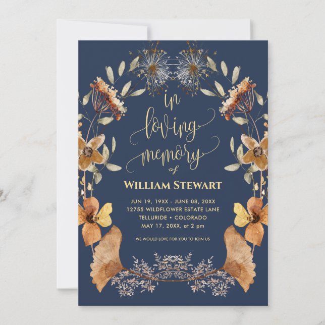 Den moderna begravningen Firande i Life Boho - mar Inbjudningar (Framsida)