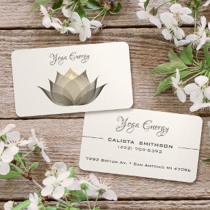 Den moderna Beige Lotus Flower Art Elegant Unique Visitkort