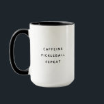 Den moderna biljettkaffären Älskare Mugg<br><div class="desc">Ett underbart,  modernt kaffe i mugg som läser CAFFEINE PICKLEBALL REPEAT i ett trendig med minimalistisk typografi.</div>