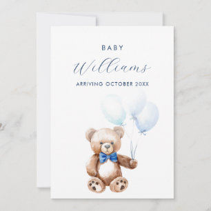 Den moderna, blå Nallen - minimalistisk Gravid Meddelande