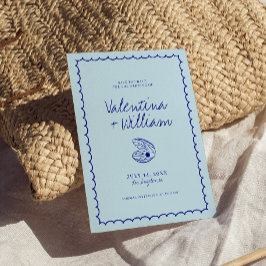 Den moderna blå Snäckan i Medelhavet sparar datume Inbjudningar