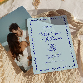 Den moderna blå Snäckan i Medelhavet sparar datume Inbjudningar