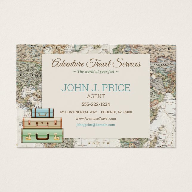 Den moderna blåa Beige-beige Agent-färdplanen för  Visitkort (Framsida)