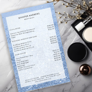 Den moderna blåa Glitter-salon - Pris listfälla Flygblad