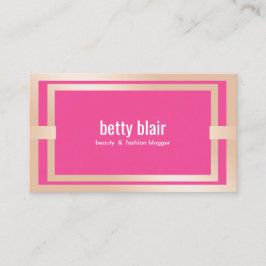 Den moderna Bloggarn Rosa ros Guld och Mode Visitkort