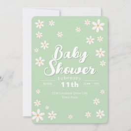 Den moderna Blommigten Baby Shower - Anpassningsba Inbjudningar