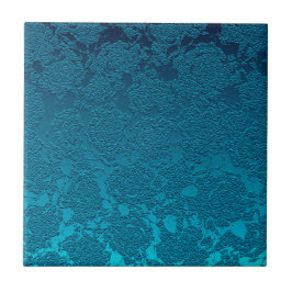 Den moderna Blommigten Blue Teal Mönster Ceramic T Kakelplatta