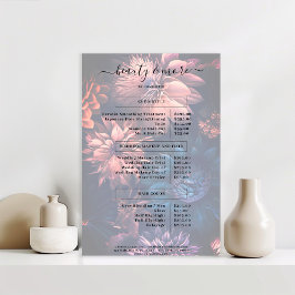 Den moderna Blommigten Boho Salon Pris List Poster