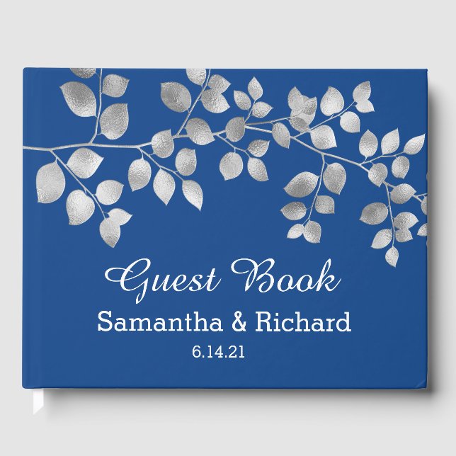 Den moderna Blommigten Bröllop Guest Bok (Framsida)