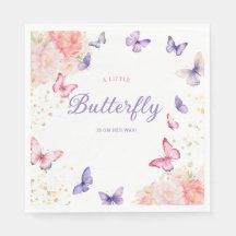 Den moderna blommigten Cute Butterfly Girl Baby Sh