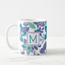 Den moderna Blommigten Jul - Lila Helgdag Kaffemugg