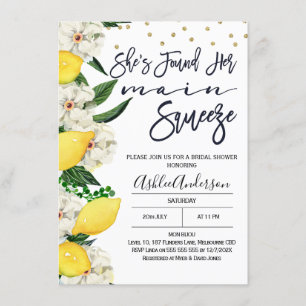 Den moderna Blommigten Lemon Main Squeeze Möhippa Inbjudningar